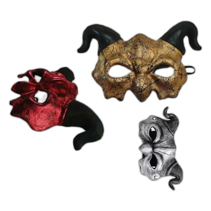 Antifaz Rostro de Demonio / Diablo Cornudo con Relieve